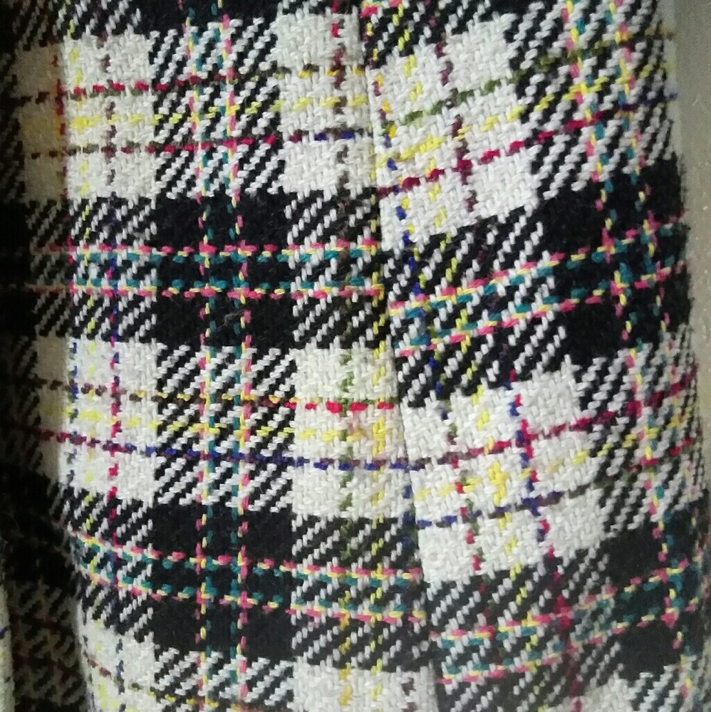Colorful Plaid Peacoat - Picture 3 of 5